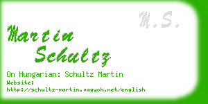 martin schultz business card